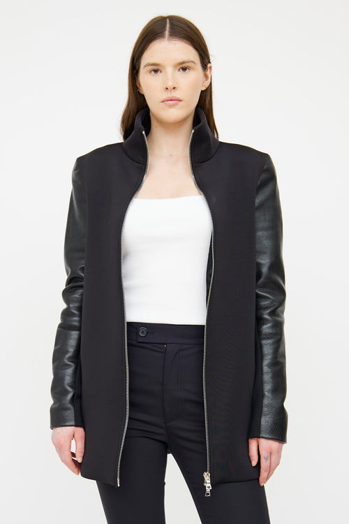 Lauren Bagliore Black Leather Sleeve Coat