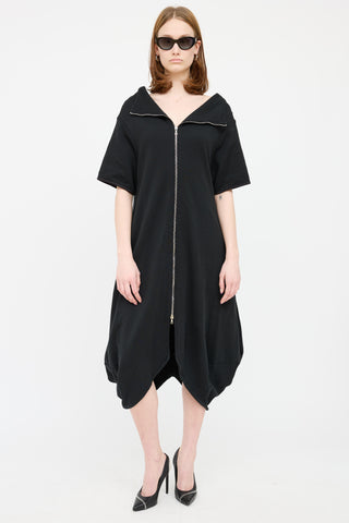 Lauren Bagliore Black Asymmetrical Zip Dress