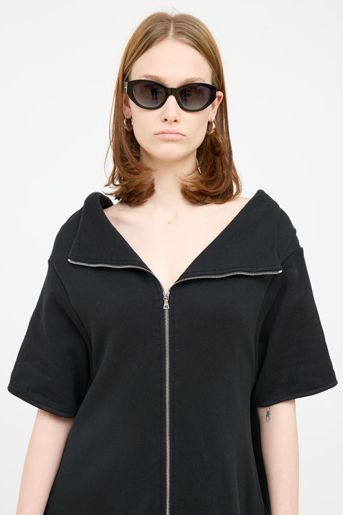 Lauren Bagliore Black Asymmetrical Zip Dress