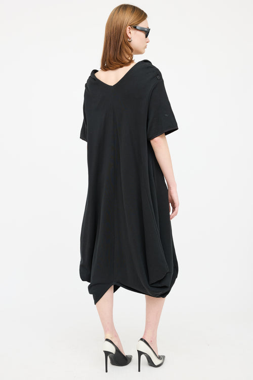 Lauren Bagliore Black Asymmetrical Zip Dress