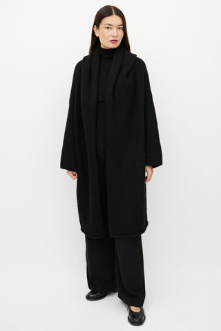 Lauren Manoogian Black Wool Capote Open Cardigan