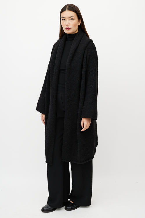 Lauren Manoogian Black Wool Capote Open Cardigan