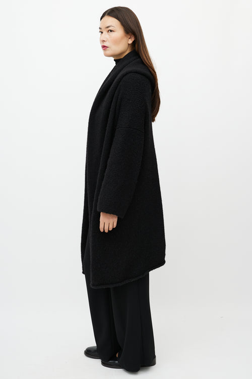 Lauren Manoogian Black Wool Capote Open Cardigan