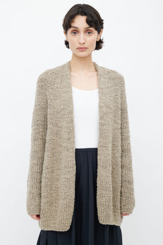 Lauren Manoogian Brown Cotton Knit Open Cardigan