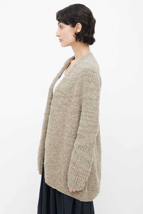 Lauren Manoogian Brown Cotton Knit Open Cardigan