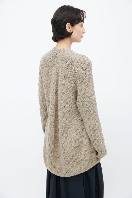 Lauren Manoogian Brown Cotton Knit Open Cardigan