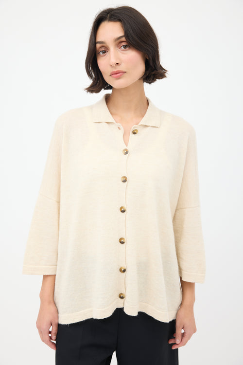 Lauren Manoogian Cream Wool 
Linen Big Shirt