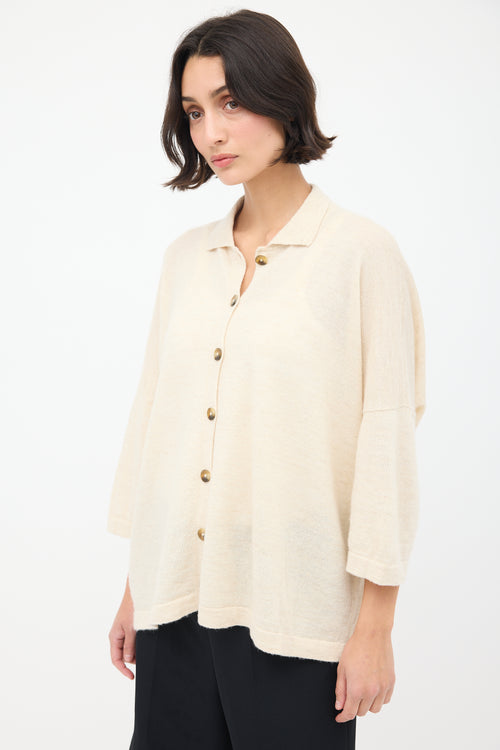 Lauren Manoogian Cream Wool 
Linen Big Shirt