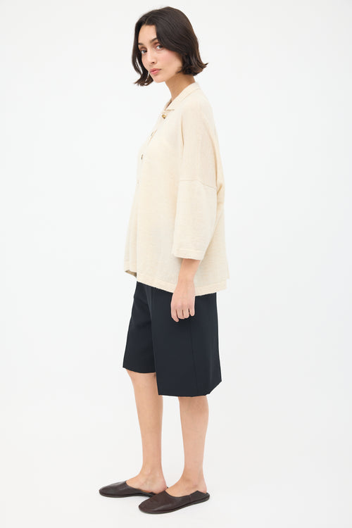 Lauren Manoogian Cream Wool 
Linen Big Shirt