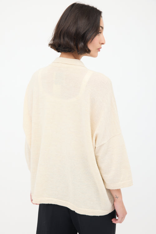 Lauren Manoogian Cream Wool 
Linen Big Shirt