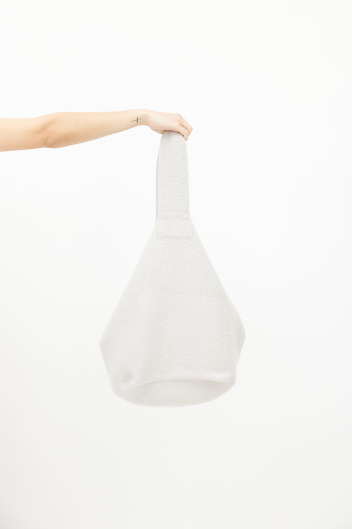 Lauren Manoogian Grey Knit Bucket Tote Bag