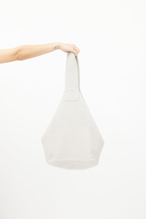 Lauren Manoogian Grey Knit Bucket Tote Bag