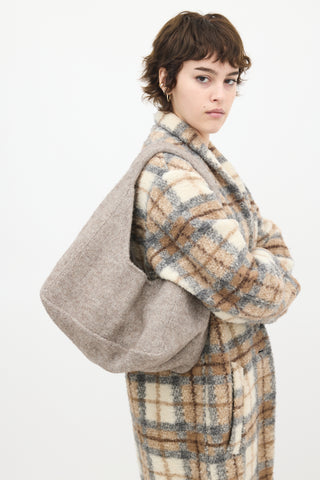 Lauren Manoogian Grey Wool Baby Bindle Shoulder Bag