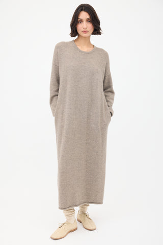 Lauren Manoogian Taupe Merino Wool Sweater Dress