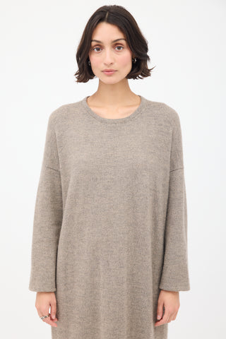 Lauren Manoogian Taupe Merino Wool Sweater Dress