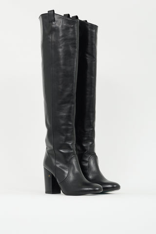 Laurence Dacade Black Leather Over The Knee High Boot