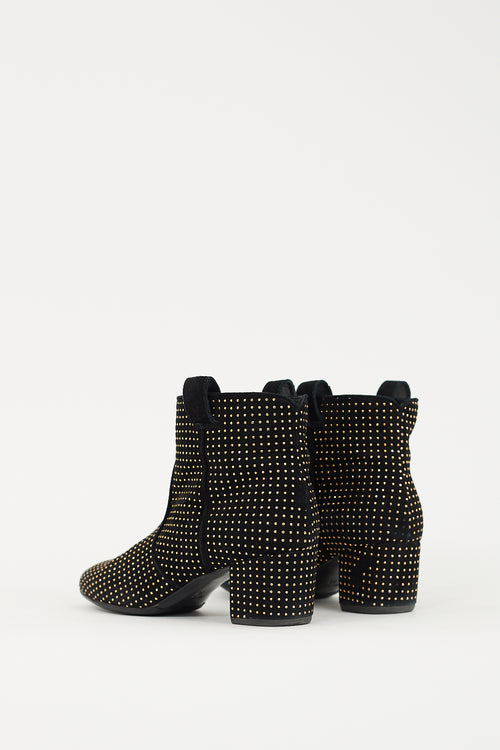 Laurence Dacade Black Suede Embellished Ankle Boot