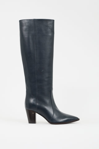 Laurence Dacade Navy Leather Knee High Boot