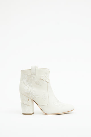 Laurence Dacade White Embellished Western Booties