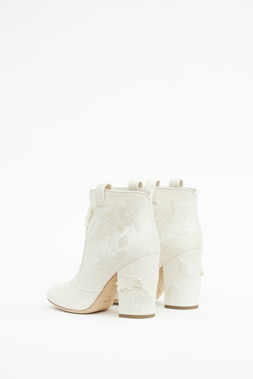 Laurence Dacade White Embellished Western Booties