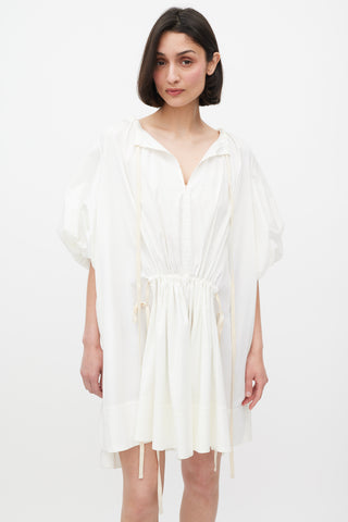 Lee Matthews White Cotton Elsie Tunic Dress