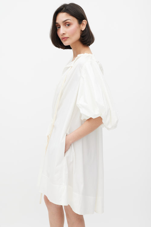 Lee Matthews White Cotton Elsie Tunic Dress