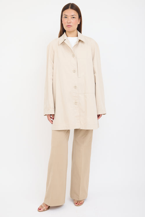 Lemaire Beige Balmacaan Jacket