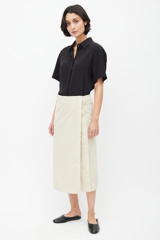 Lemaire Beige Buttoned Wrap Skirt