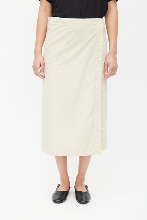 Lemaire Beige Buttoned Wrap Skirt