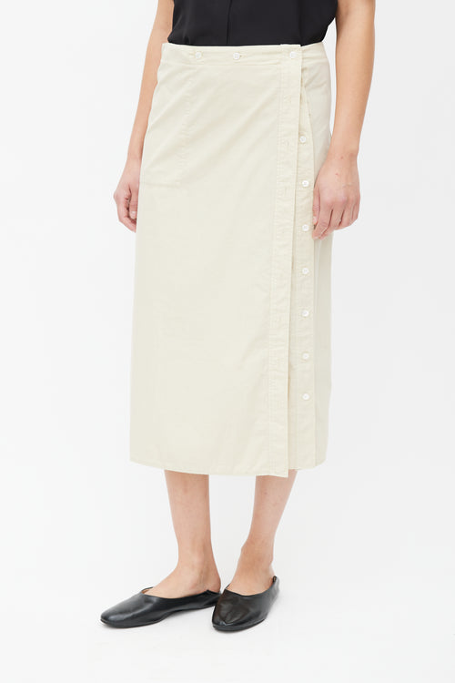 Lemaire Beige Buttoned Wrap Skirt