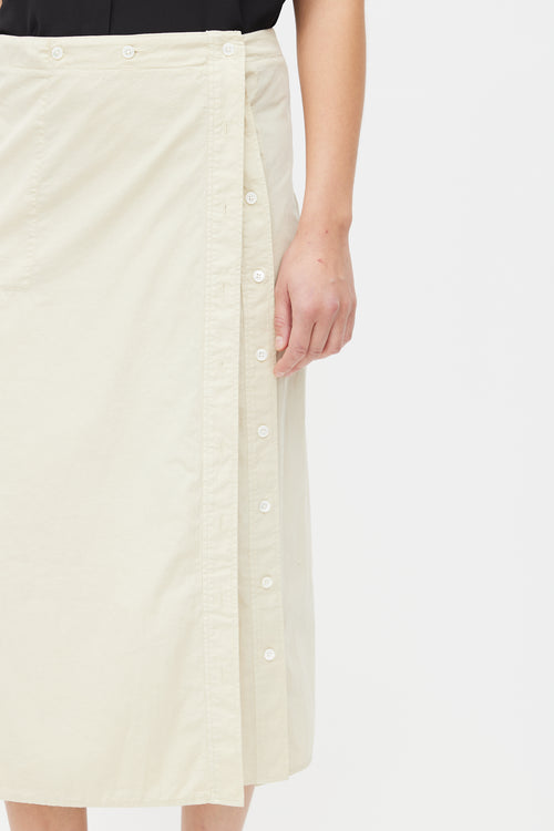 Lemaire Beige Buttoned Wrap Skirt