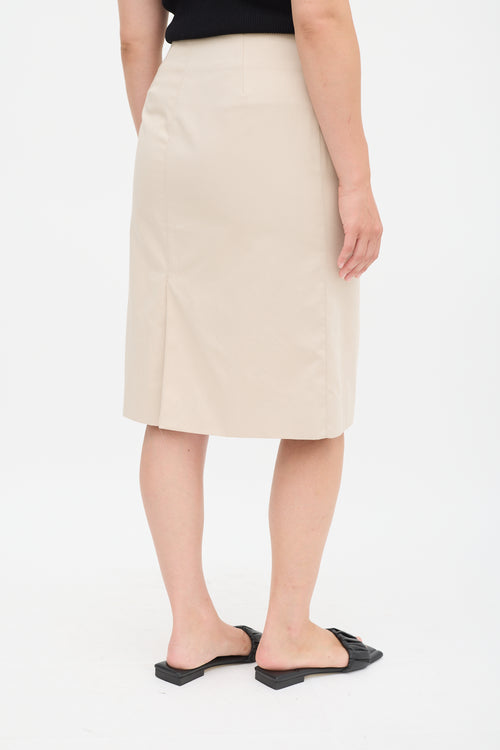 Lemaire Beige Cotton Concealed Button Up Skirt