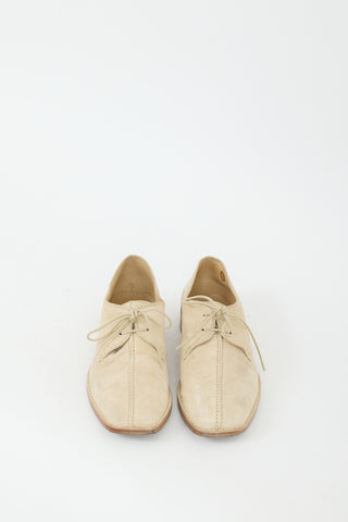 Lemaire Beige Suede Flat Laced Derby