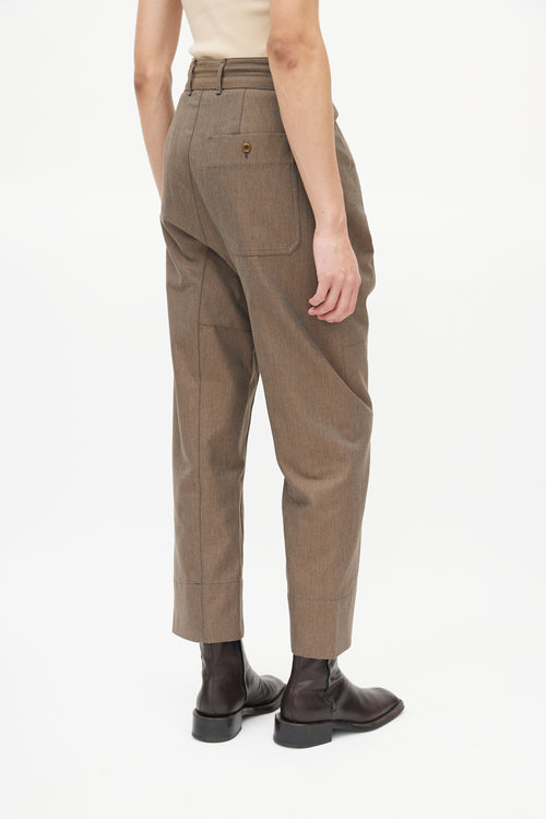 Lemaire Beige Wool Belted Trouser