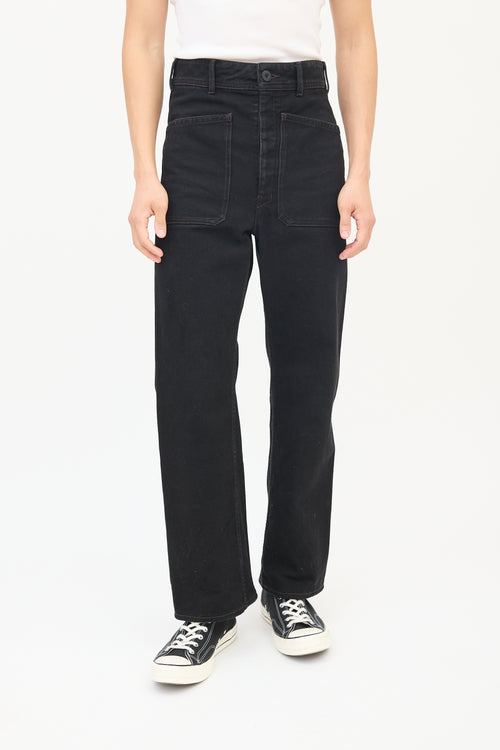 Lemaire Black High Waisted Wide Leg Jeans