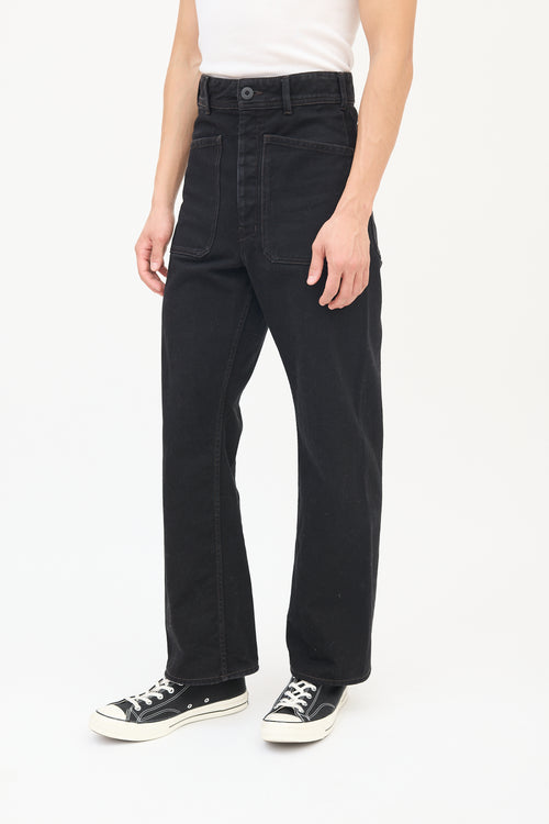 Lemaire Black High Waisted Wide Leg Jeans