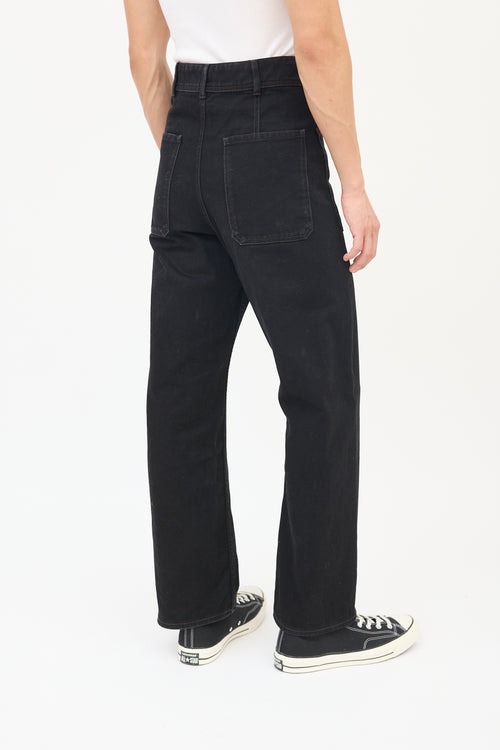 Lemaire Black High Waisted Wide Leg Jeans