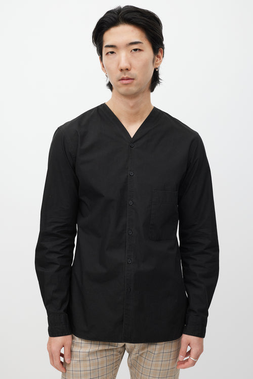 Lemaire Black V-Neck Shirt