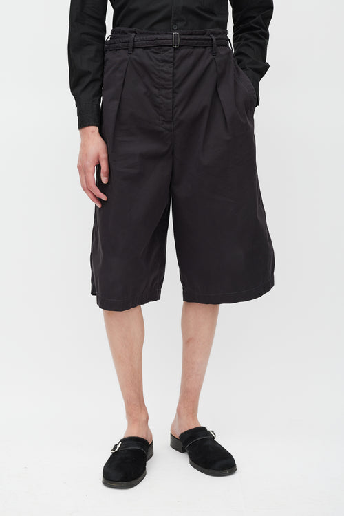 Lemaire Black Wide Leg Short