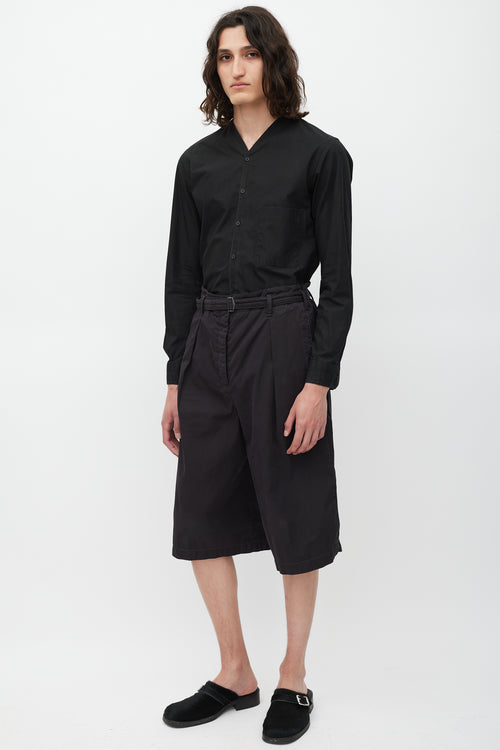 Lemaire Black Wide Leg Short