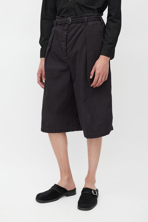 Lemaire Black Wide Leg Short