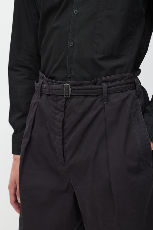 Lemaire Black Wide Leg Short