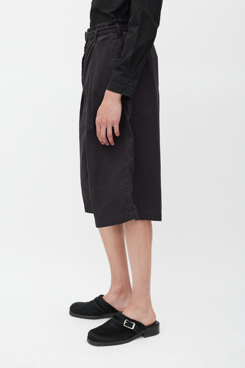 Lemaire Black Wide Leg Short