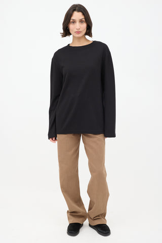 Lemaire Black Wool Long Sleeve T-Shirt