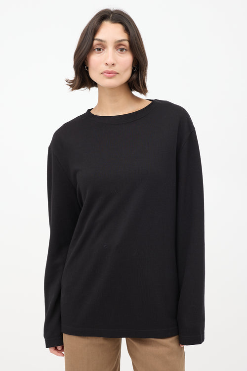 Lemaire Black Wool Long Sleeve T-Shirt