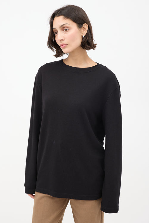 Lemaire Black Wool Long Sleeve T-Shirt