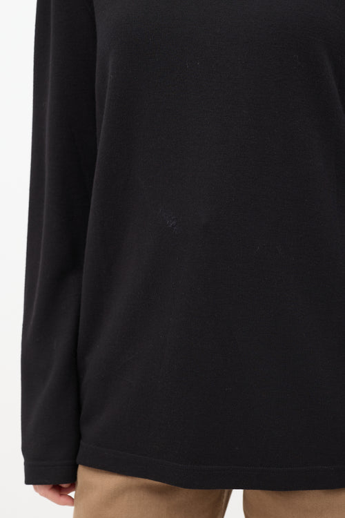 Lemaire Black Wool Long Sleeve T-Shirt