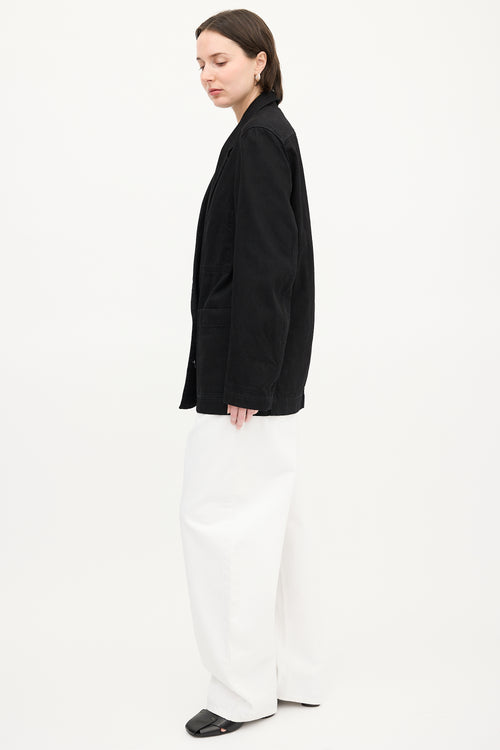 Lemaire Black Denim Double Breasted Blazer