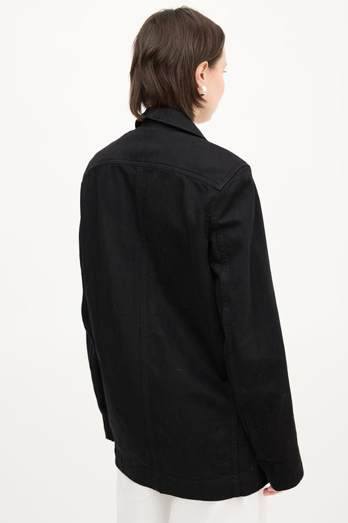 Lemaire Black Denim Double Breasted Blazer