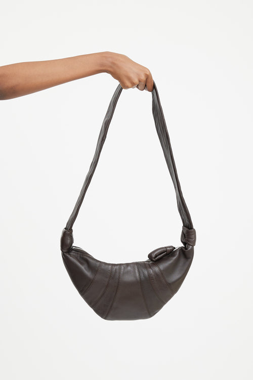 Lemaire Brown Leather Small Croissant Bag